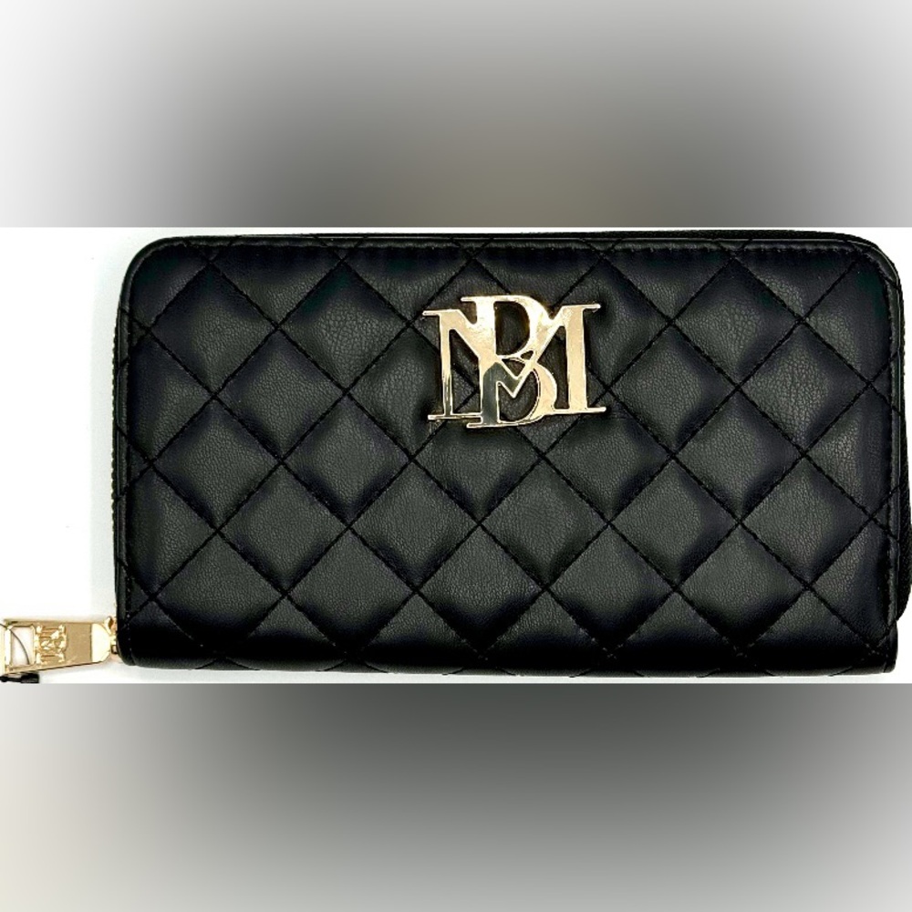 Badgley Mischka Quilted Long Wallet with Gold Hardware Timeless Elegance!